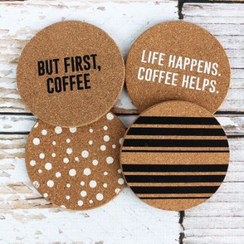 Set of 4 Coffee Cork Coasters