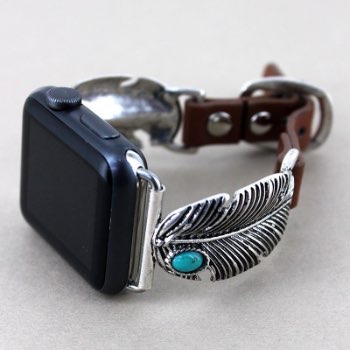 Feather Faux Leather Adjustable Watch Band