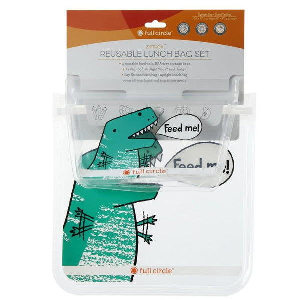Dino Reusable Lunch Bag Set - Ziptuck