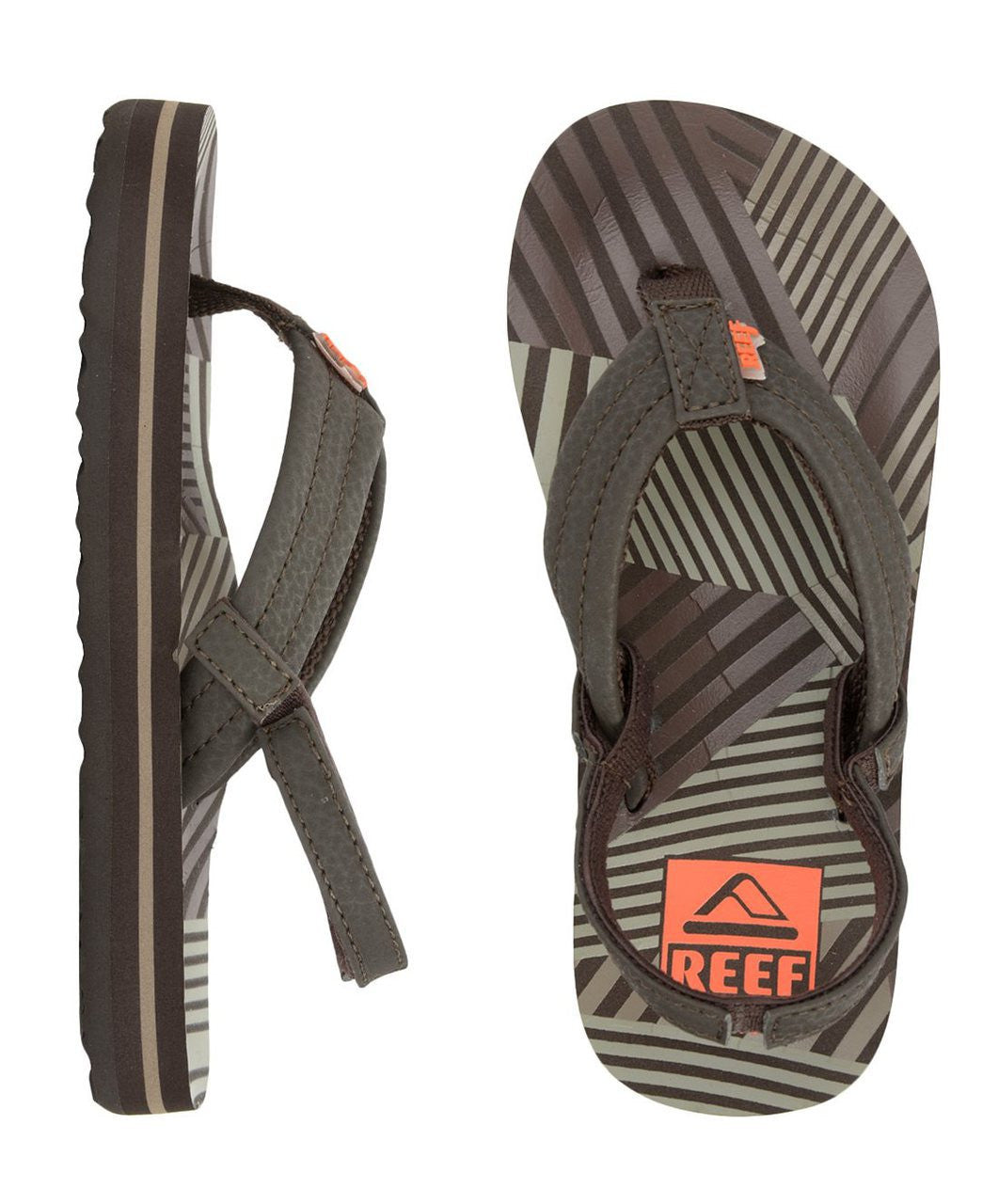 Reef Kids AHI Sandals Brown Orange Disco Flip Flops – SURF WORLD SHOP