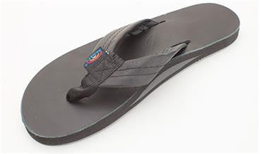 black rainbow flip flops