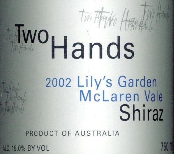 Two Hands Lily's Garden Shiraz 2002 750ml, McLaren Vale