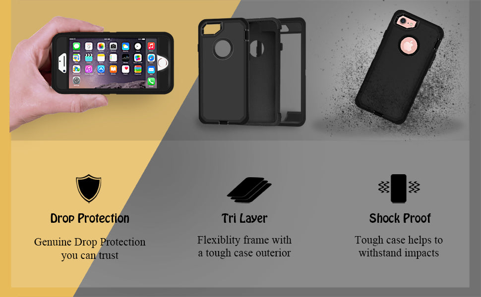 Shockproof Armor Rugged Bumper Armour Case Cover For iPhone X XS 6 8 7 Plus 5 SE