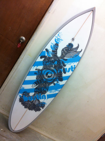 custom corporate business logo surfboard