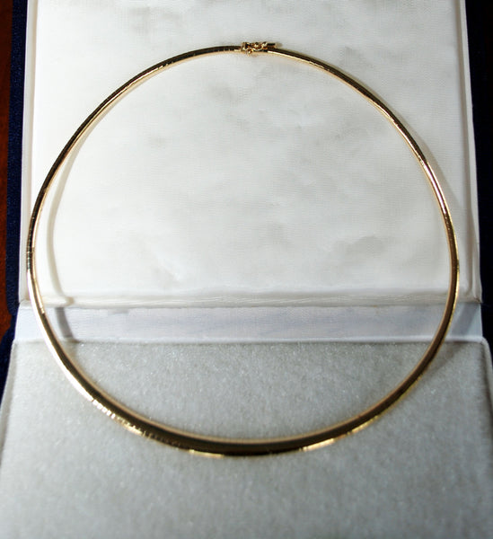 14k white gold omega necklace