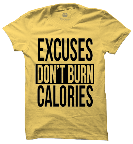 Excuses Don't Burn Calories Melangebox Graphic T-Shirt