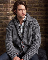 Broken Rib Cardigan knitting pattern for men