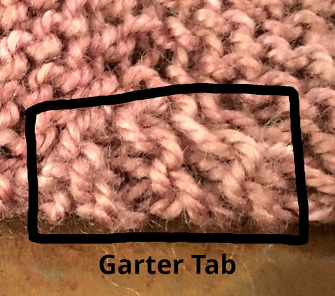 Garter Tab knitting technique