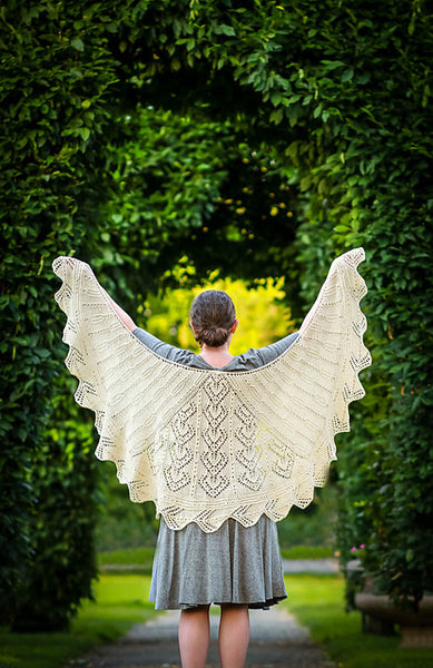 Ivory Spires knit shawl pattern