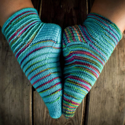 Rainbow Short Stack Sock Knitting Pattern