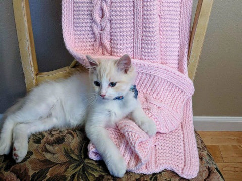 Kisses and Hugs Reversible free baby blanket knitting pattern