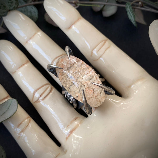 Lunarscape Ring - OOAK Lodolite - Size 7.75