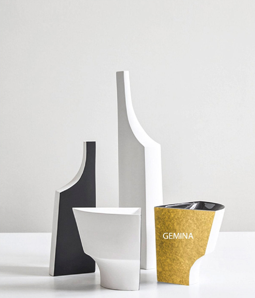 JANGEORGe Interiors & Furniture Kose Milano Gemina Bicolor, Golden or Platinum Clay Vase