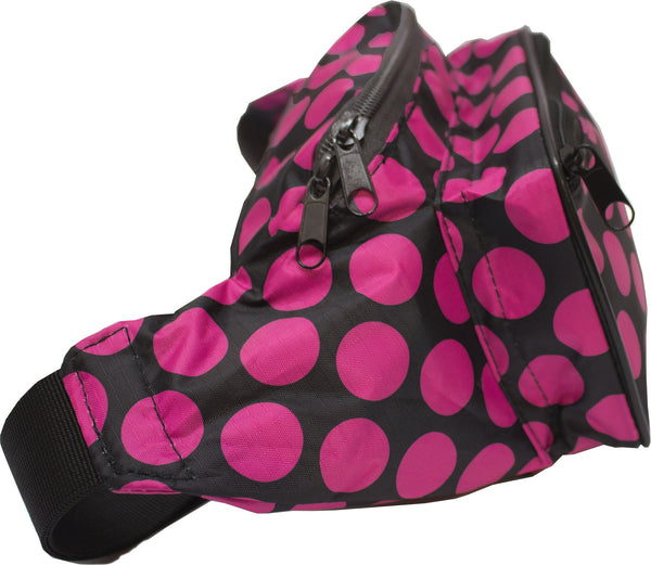 Polka Dot Black & Pink Fanny Pack | SoJourner Bags