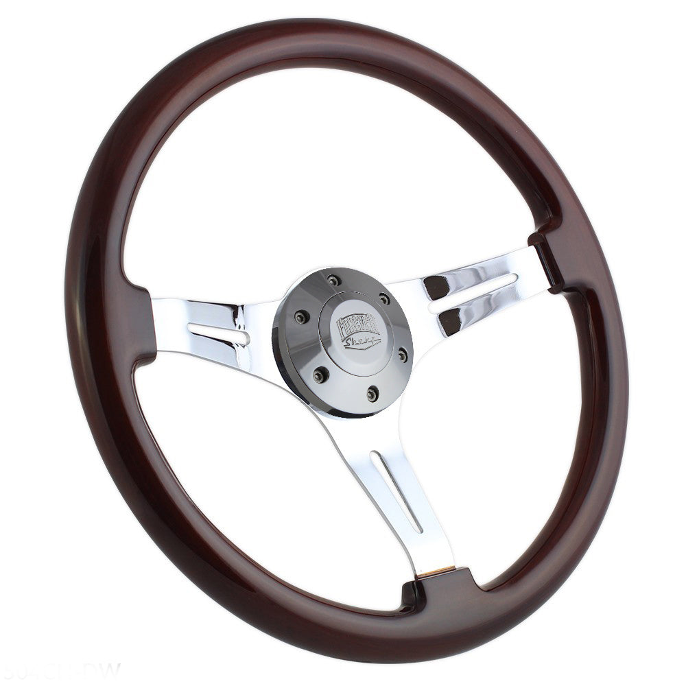 Forever Sharp 14 Inch Black Classic Steering Wheel Tan Half Wrap 9 Hole 