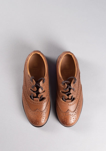 Kids Tan Leather Ghillie Brogues – KILT 