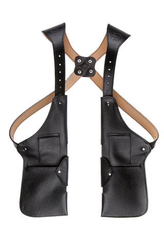 black leather holster shoulder bag