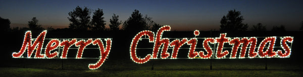 Merry Christmas Lighted Sign | Outdoor Lighted Merry Christmas