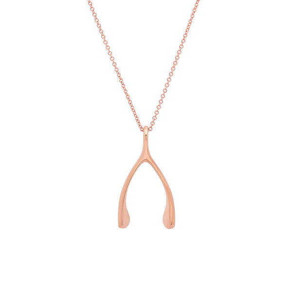 Jennifer Meyer Rose Gold Wishbone Necklace 3421