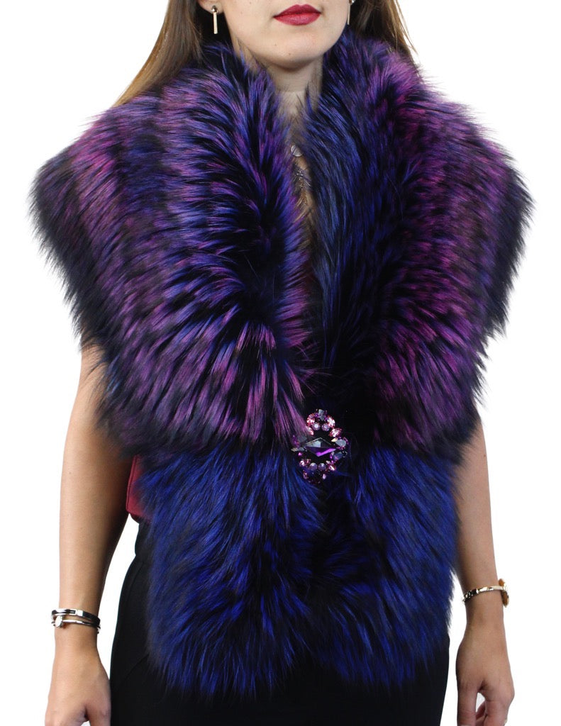 purple fur shawl