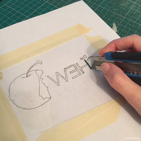 Cutting the stencil