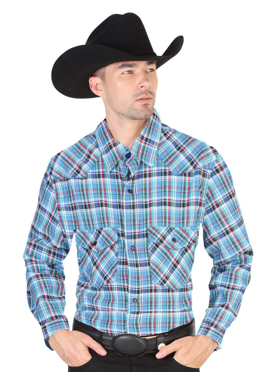 Camisa Manga de Bolsillos Estampada Cuadros - Western Shirt – Max