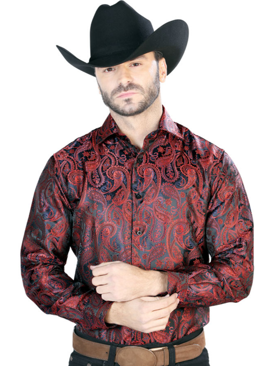 trechter Kritiek tekst Cashmere Printed Jacquard Long Sleeve Denim Shirt - Western Shirt – Don Max