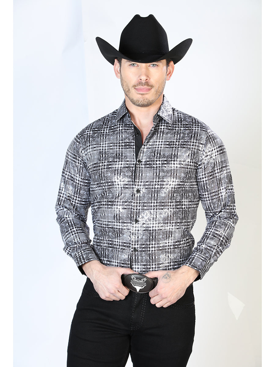 Checked Sleeve Denim Shirt Western Shirt – Don Max