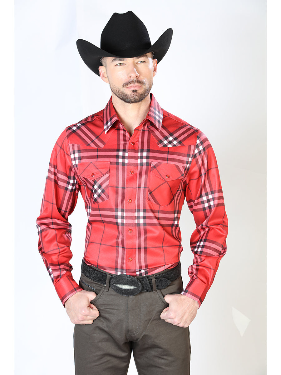 comerciante Reciclar miseria Long-Sleeved Denim Shirt with Brooches Printed Checks - Western Shirt – Don  Max