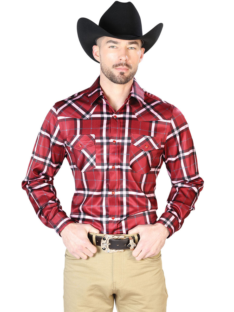 Camisa Vaquera Manga Larga de Broches Estampada Cuadros - Western – Don Max