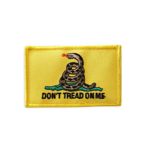 DON'T TREAD ON ME FLAG HOOK PATCH SNAK MILITARY TACTICAL MORALE YELLOW BADGE