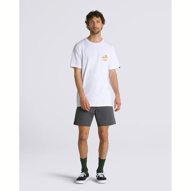 Classic Mini Dual Palm Tee - Mens Short Sleeve T-Shirt - White/Harvest Pumpkin