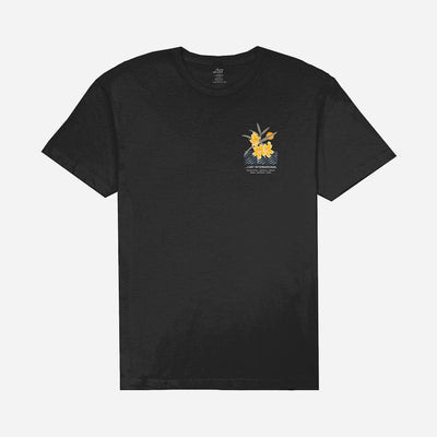 Wildflower Tee - Mens Short Sleeve T-Shirt - Black - firstmasonicdistrict