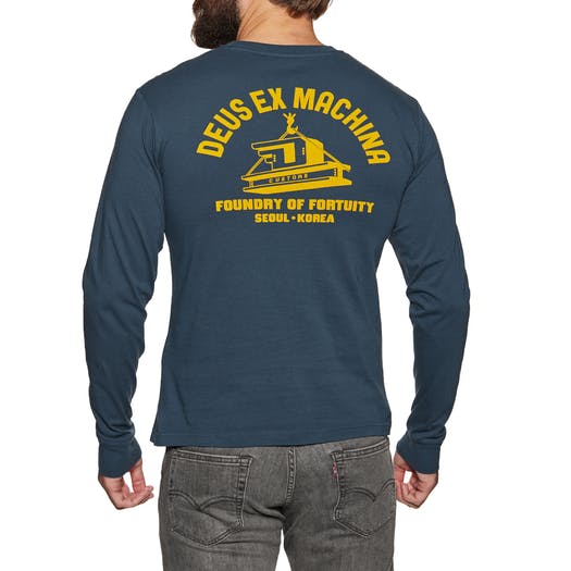 Mens Daft Steady Longsleeve Tee / Navy - firstmasonicdistrict