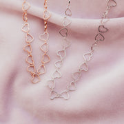 Heart Chain Choker - Silver - firstmasonicdistrict