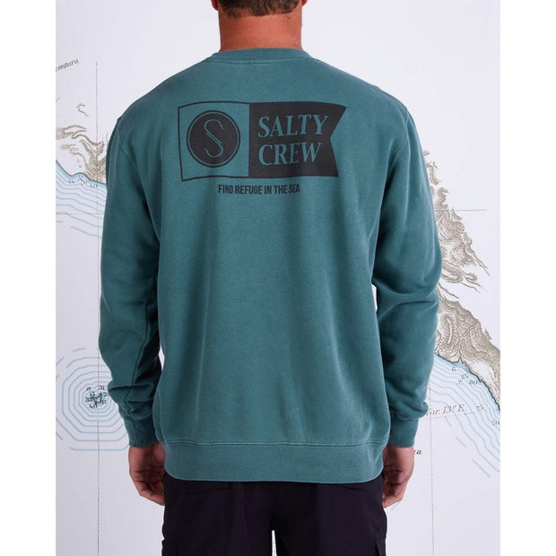 Alpha Overdyed Crew Fleece - Mens Sweatshirt - Alpine Green - firstmasonicdistrict