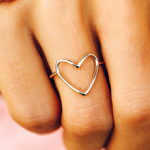 Big Heart Band Ring | Silver - firstmasonicdistrict