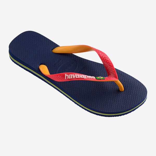 Havaianas Brasil Mix - Mens Flip Flops - Navy Blue/Ruby Red - firstmasonicdistrict