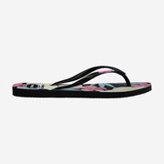 Havaianas Slim Floral - Womens Flip Flops - Black/Pink - firstmasonicdistrict