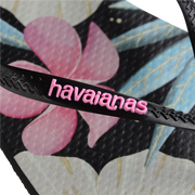 Havaianas Slim Floral - Womens Flip Flops - Black/Pink - firstmasonicdistrict