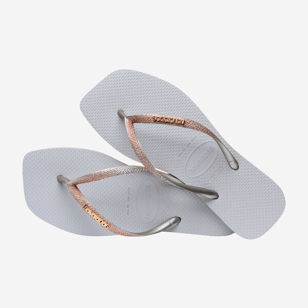 Havaianas Square Glitter - Womens Flip Flops - Ice Grey - firstmasonicdistrict