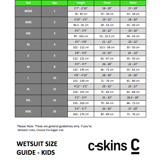 C-Skins Element 3:2 Jnr Unisex Wetsuit - Black/Lime/Multi - firstmasonicdistrict
