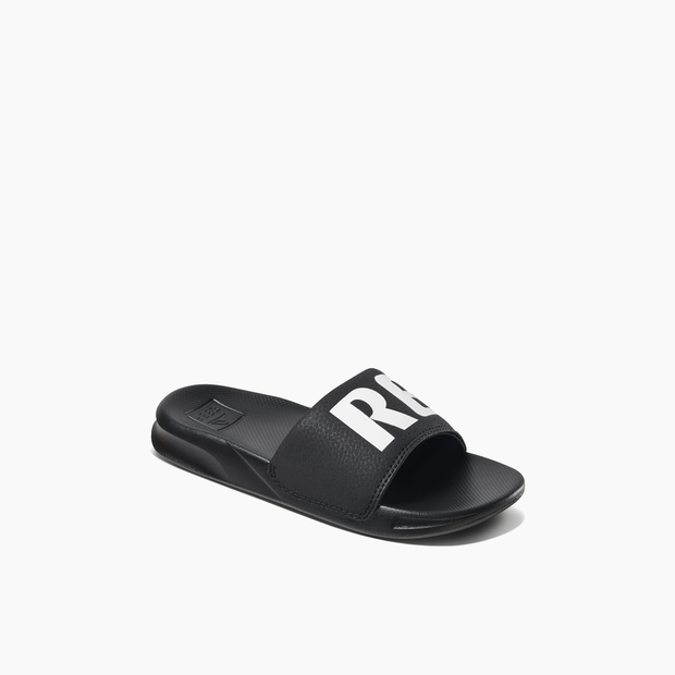 Kids One Slide Sliders Sandals - Black White - firstmasonicdistrict
