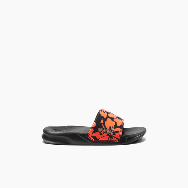 Kids One Slide Sandals - Girls Sliders - Hibiscus Coral - firstmasonicdistrict