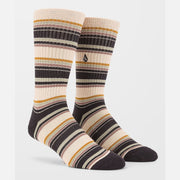 Stripes Socks - Pair of Mens Crew Socks - One Size - Seagrass Green - firstmasonicdistrict