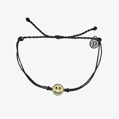 Enamel Happy Face Bracelet - Black - firstmasonicdistrict