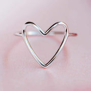 Big Heart Band Ring | Silver - firstmasonicdistrict