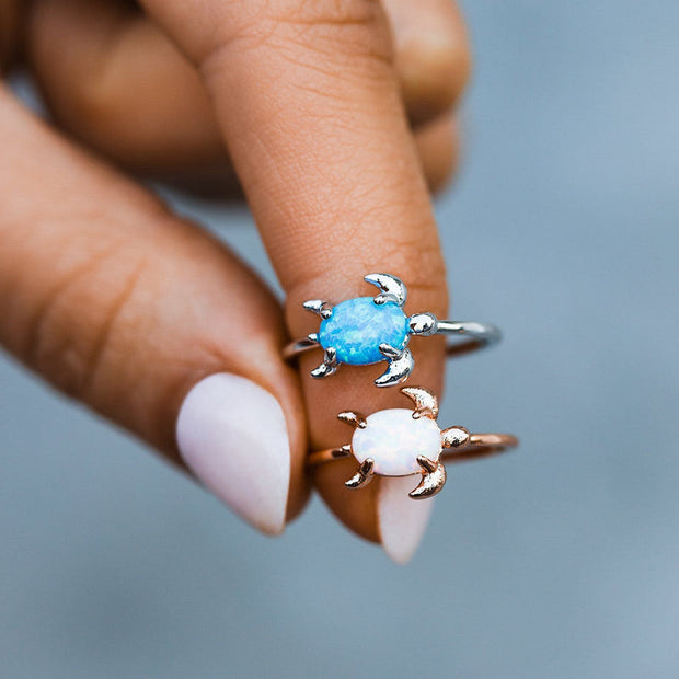 Opal Sea Turtle Ring | Silver - firstmasonicdistrict