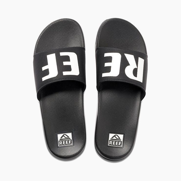 Mens One Sandals Slide Black White - firstmasonicdistrict