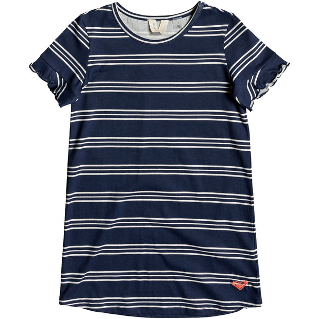 Surf Shop, Surf Clothing, Roxy, Second Sun Short Sleeve T-Shirt Dress, Dresses, Dress Blue/Musical Stripes